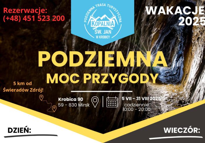 Podziemna moc przygody w Kopalni św. Jan w Krobicy